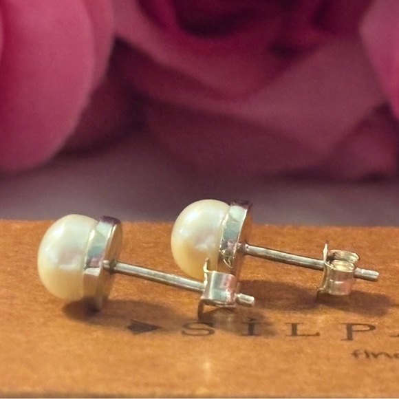 Silpada Pearl ‘SIMPLY THE BEST’ Sterling Silver Earrings P2403 - Picture 8 of 15
